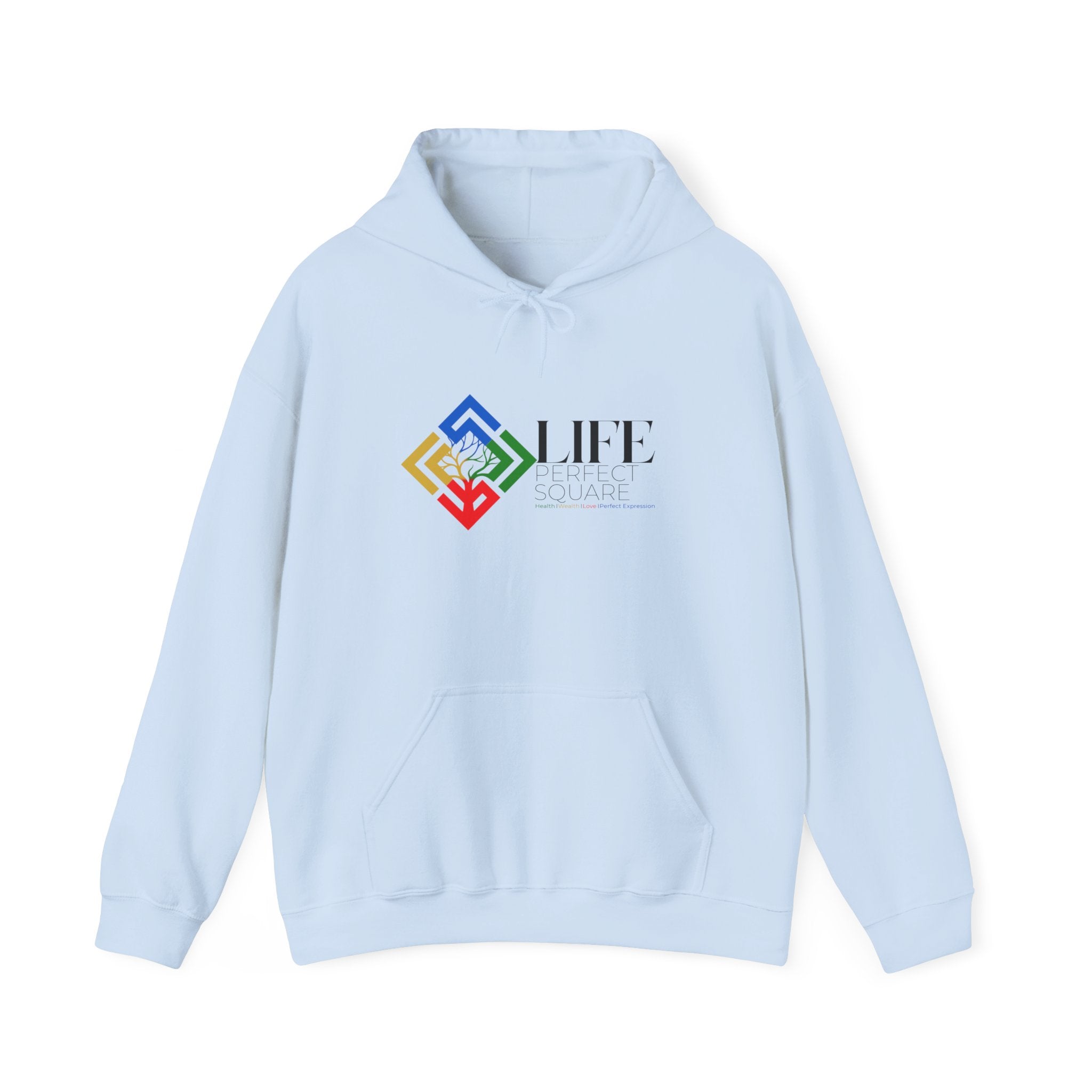 Life Logo Hoodie – Colorful Geometric Tree Design