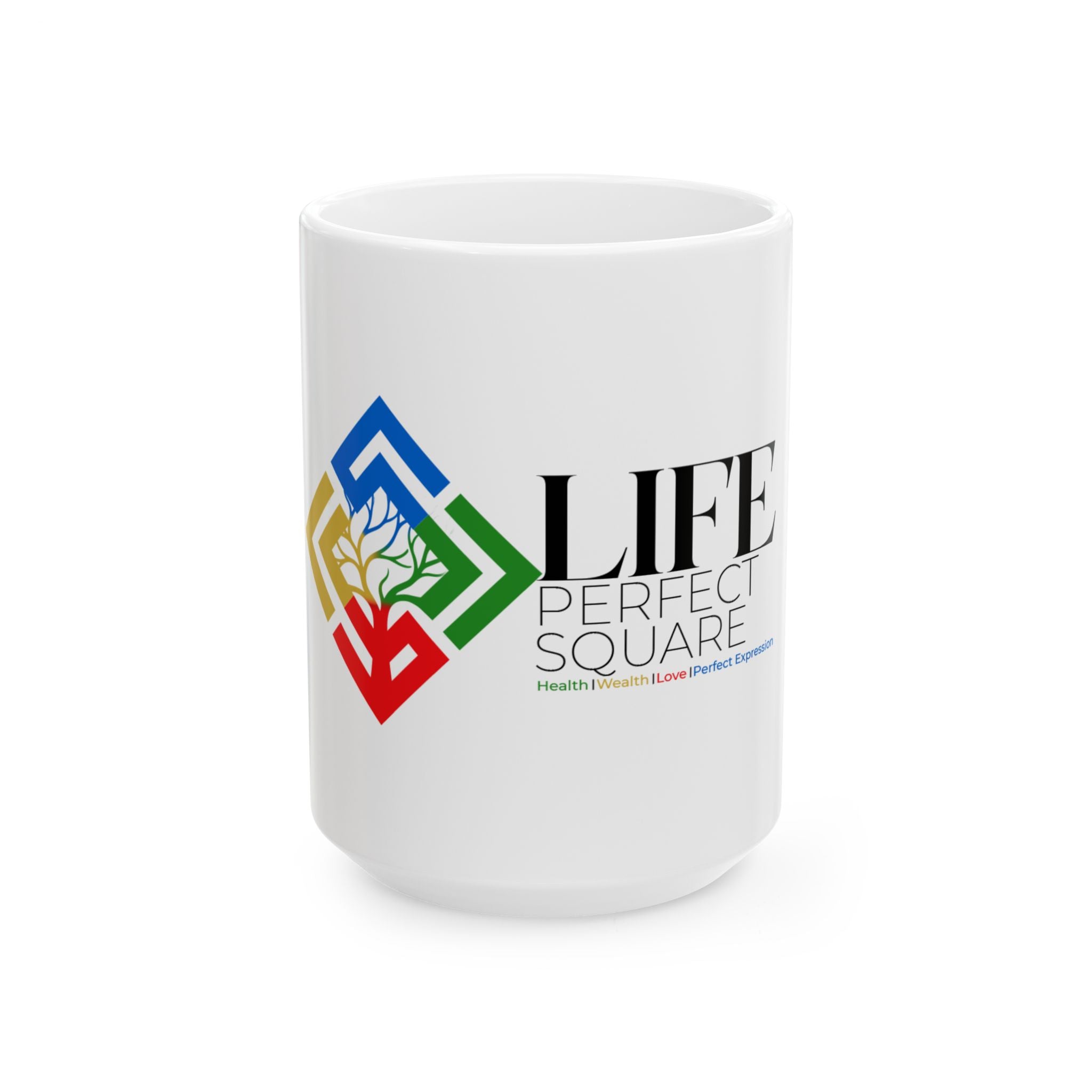 Life Perfect Square Logo Ceramic Mug (11oz, 15oz)