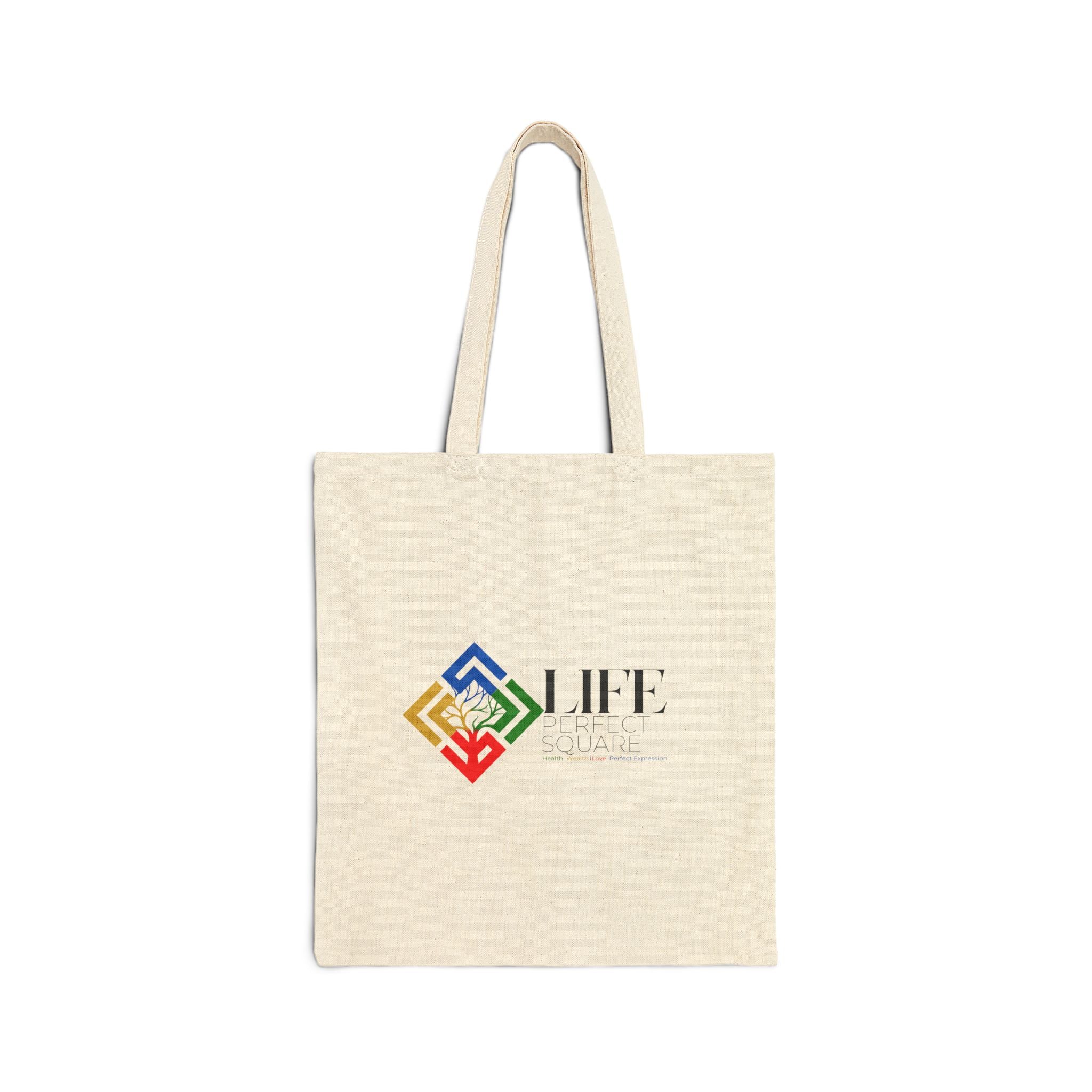 Life Geometric Logo Tote Bag | Cotton Canvas Eco Grocery & Everyday Tote
