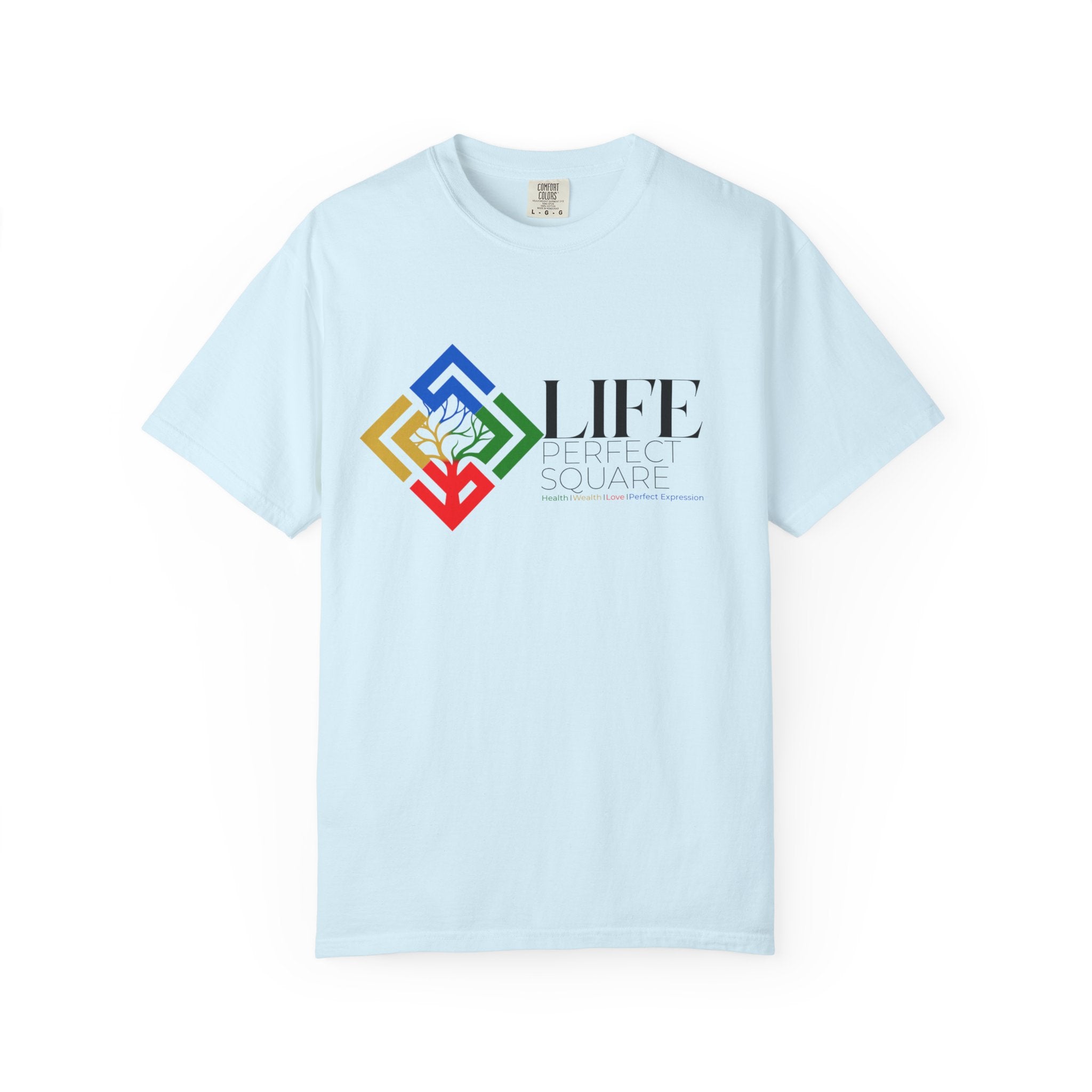 Life Supported Square T-Shirt — Colorful Geometric Tree Logo Tee