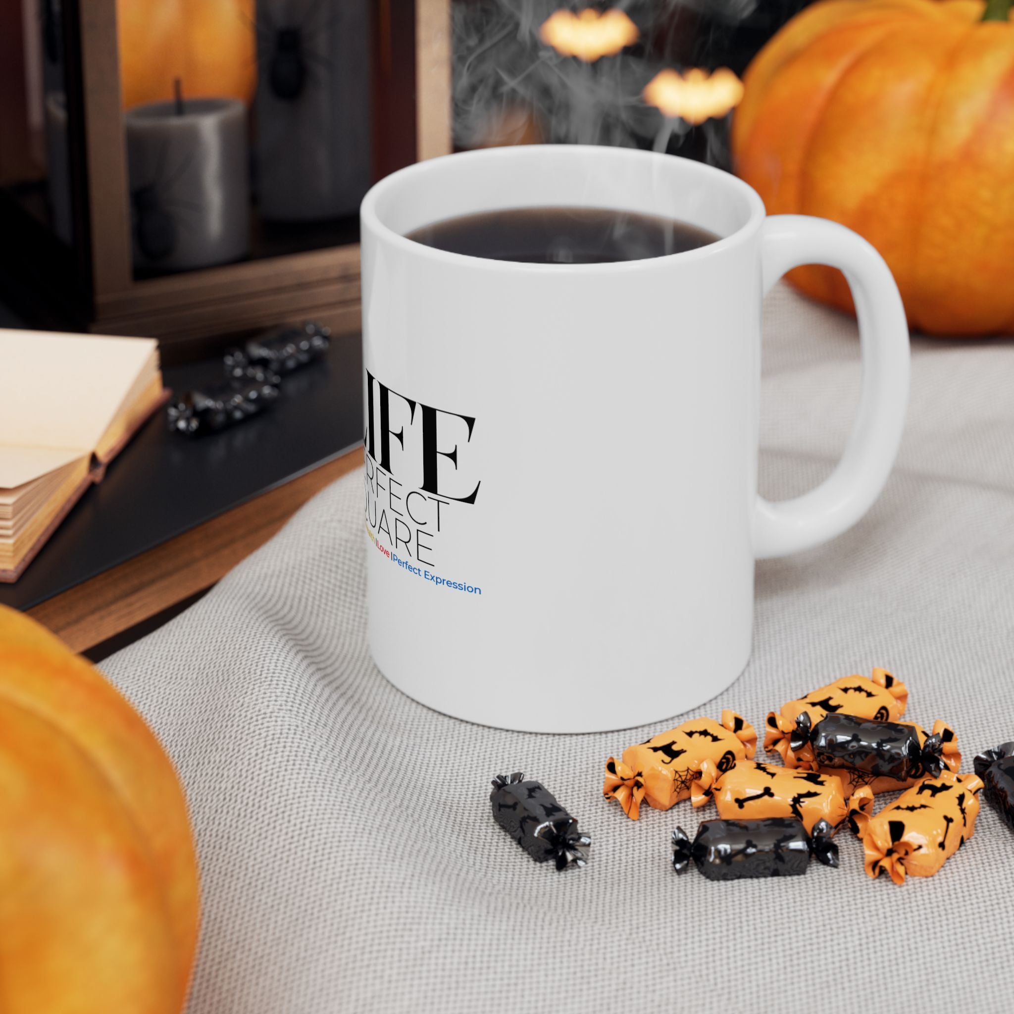 Life Perfect Square Logo Ceramic Mug (11oz, 15oz)