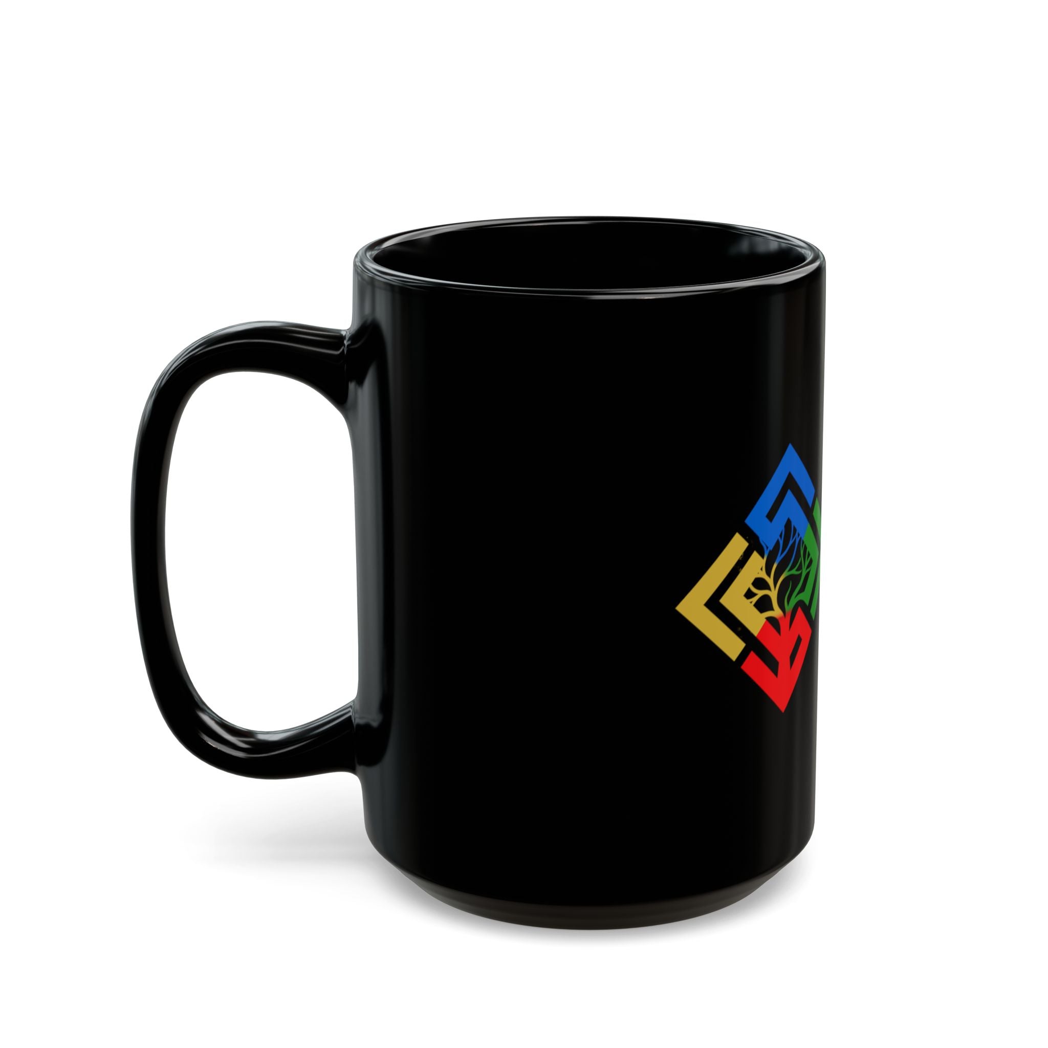 Life Perfect Square Black Coffee Mug Colorful Logo 11oz & 15oz
