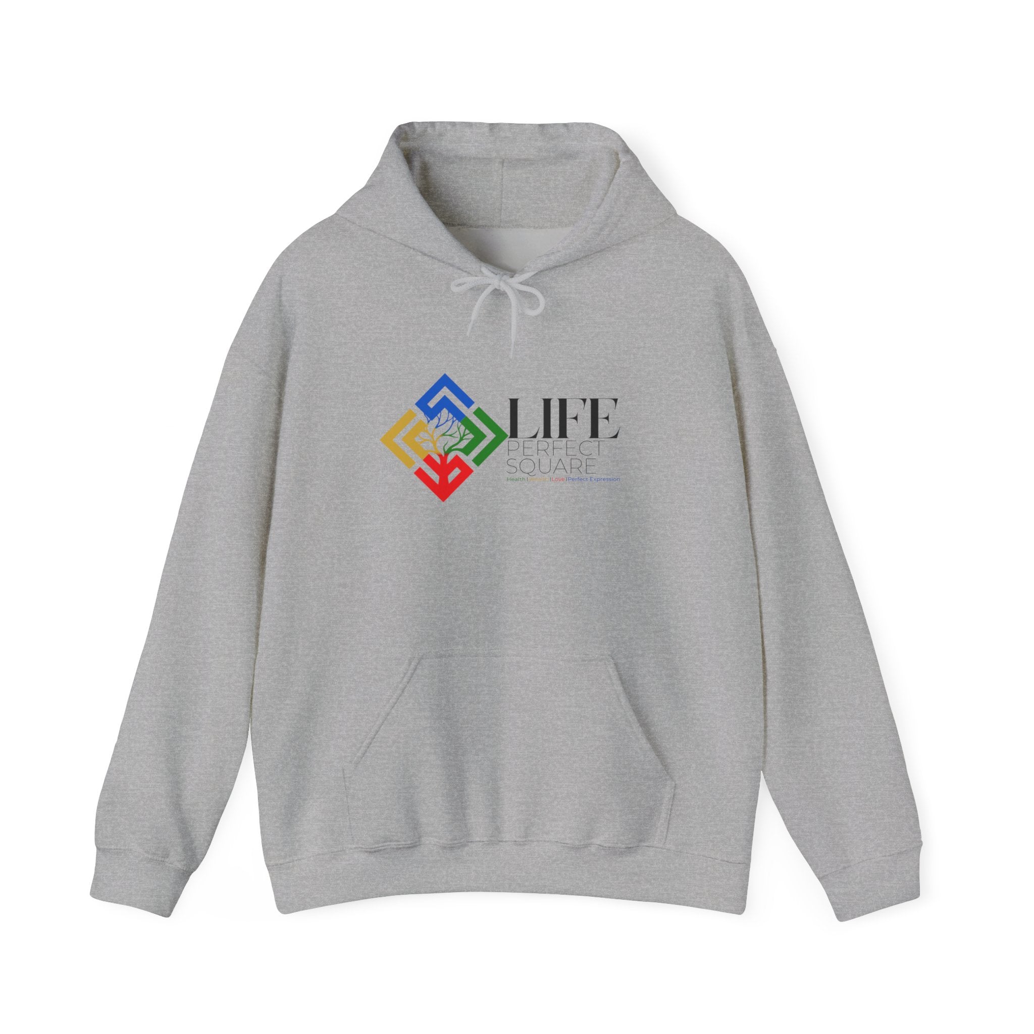 Life Logo Hoodie – Colorful Geometric Tree Design
