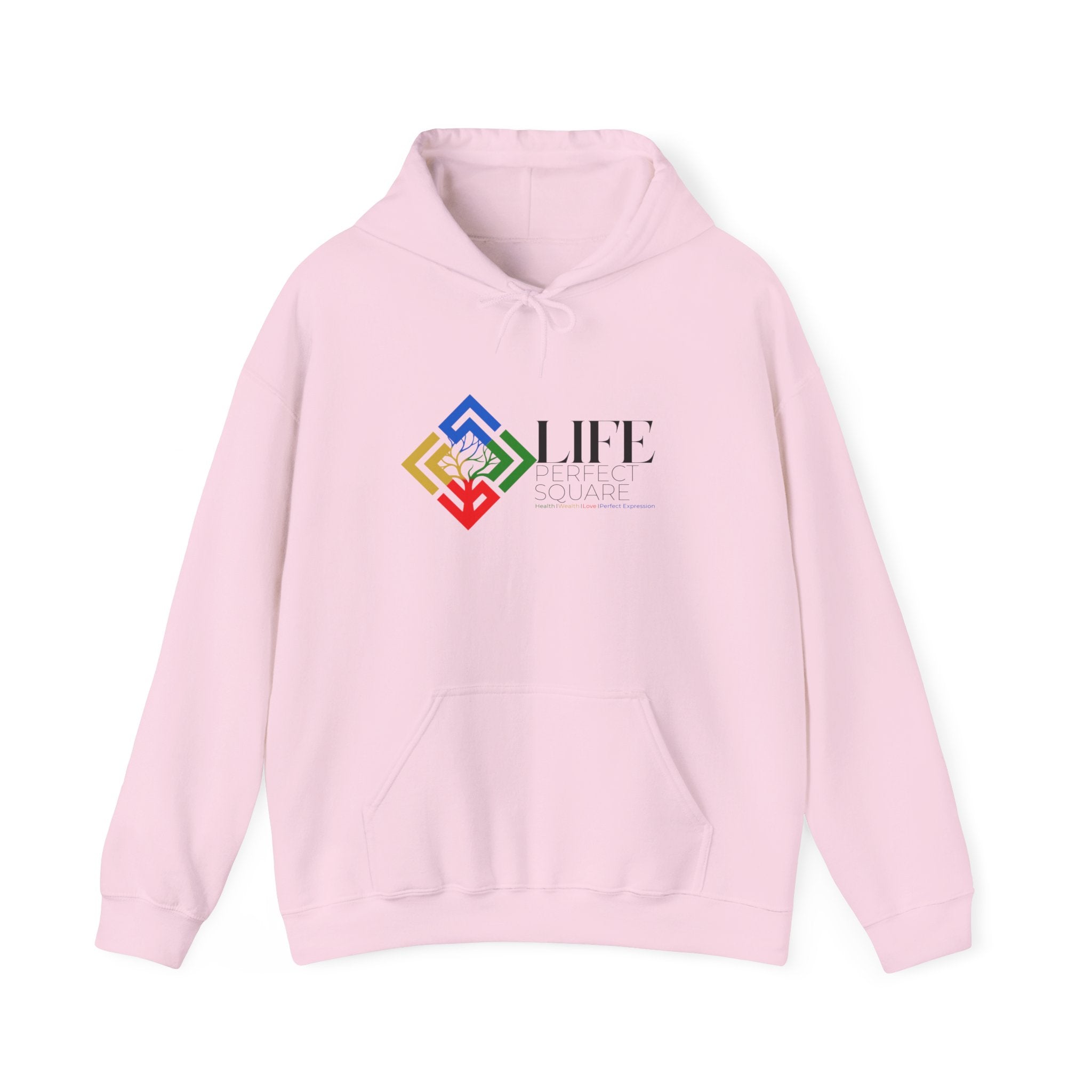 Life Logo Hoodie – Colorful Geometric Tree Design