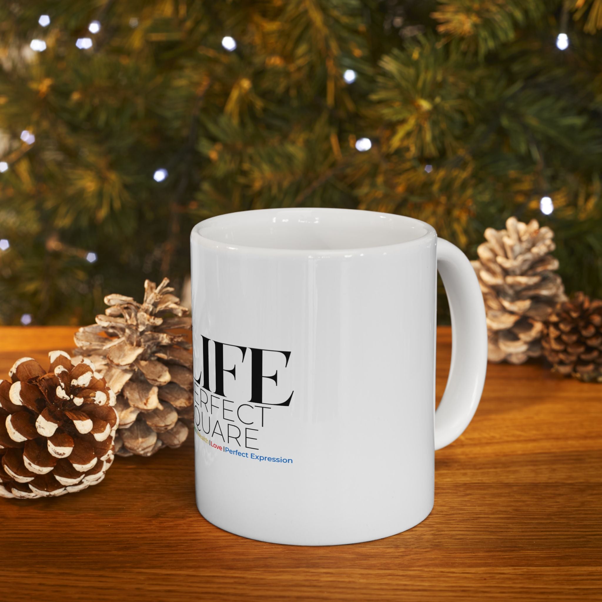 Life Perfect Square Logo Ceramic Mug (11oz, 15oz)