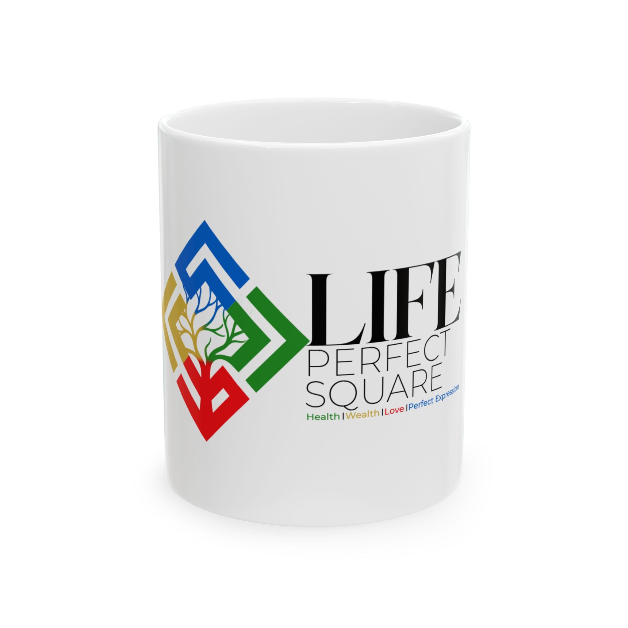 Life Perfect Square Logo Ceramic Mug (11oz, 15oz)
