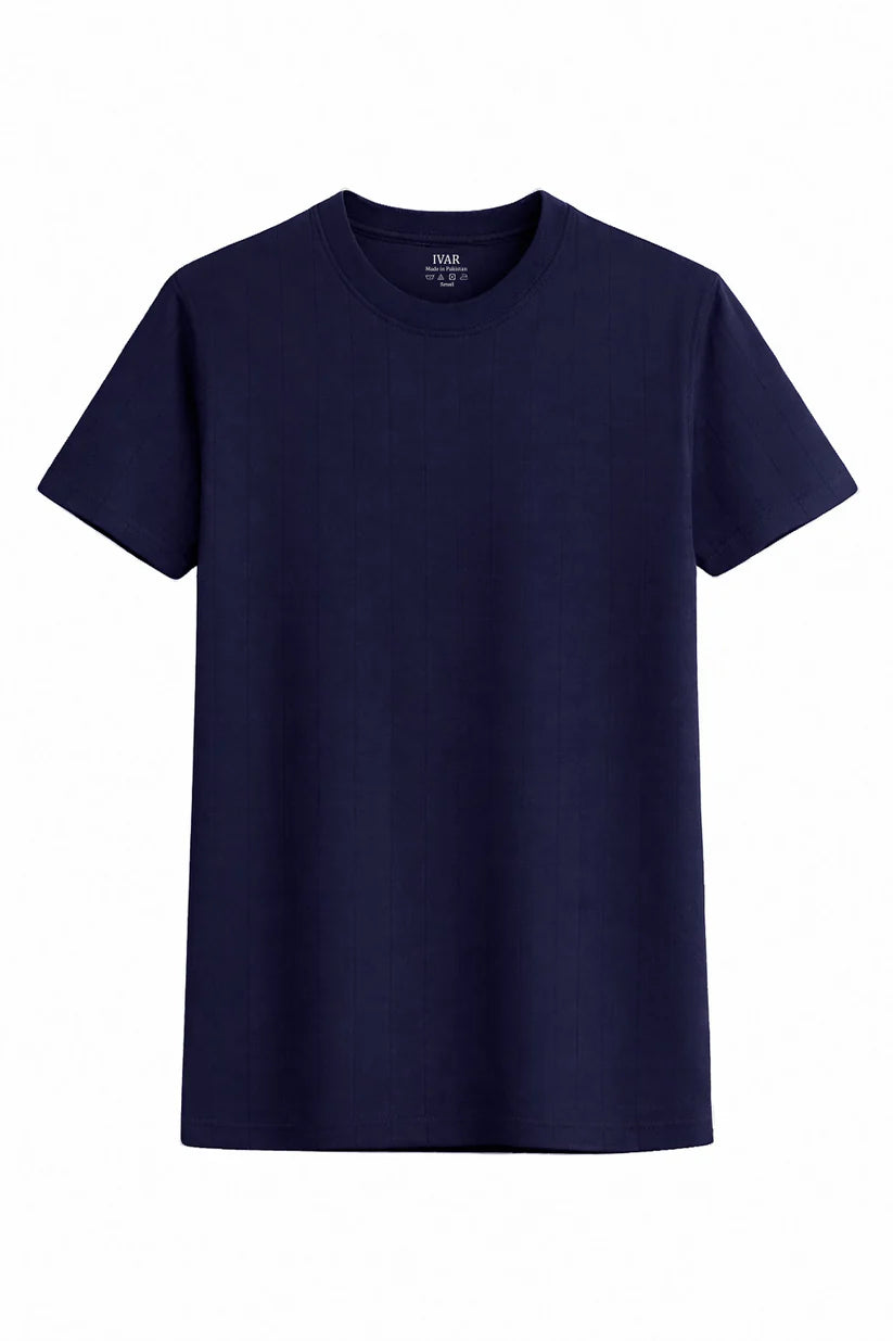 Navy Drop Needle Tshirt