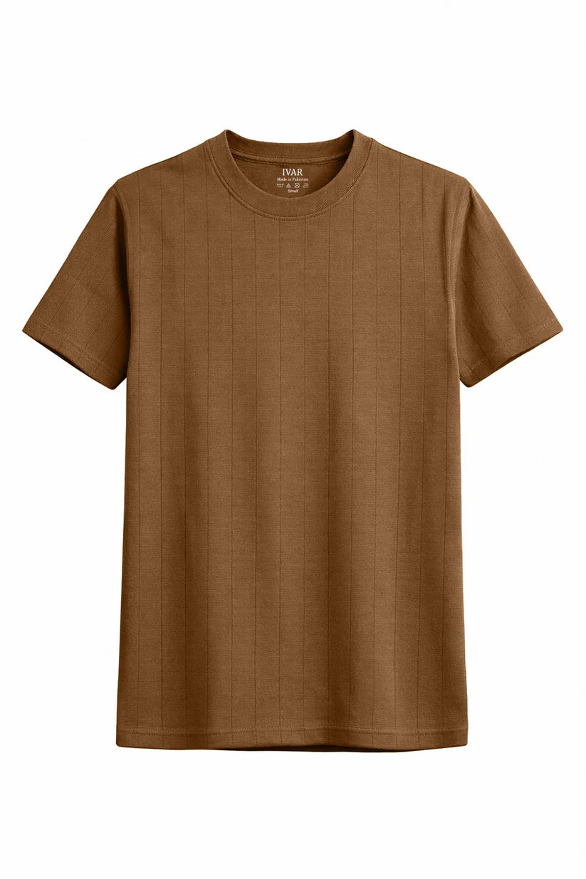 Brown Drop Needle Tshirt