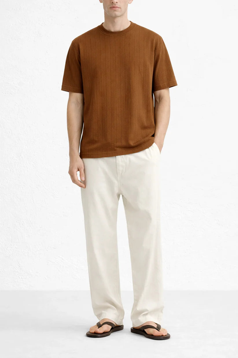 Brown Drop Needle Tshirt